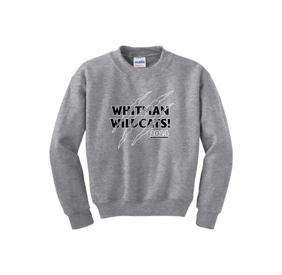 Whitman Middle School Spirit Wear 2024-25 On Demand-Youth Unisex Crewneck Sweatshirt On-Demand Claw Logos