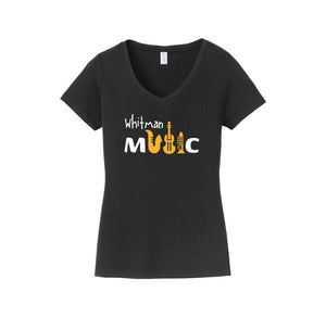 Whitman Middle School On Demand-Womens Fan Favorite V-Neck Tee On-Demand Music Logos