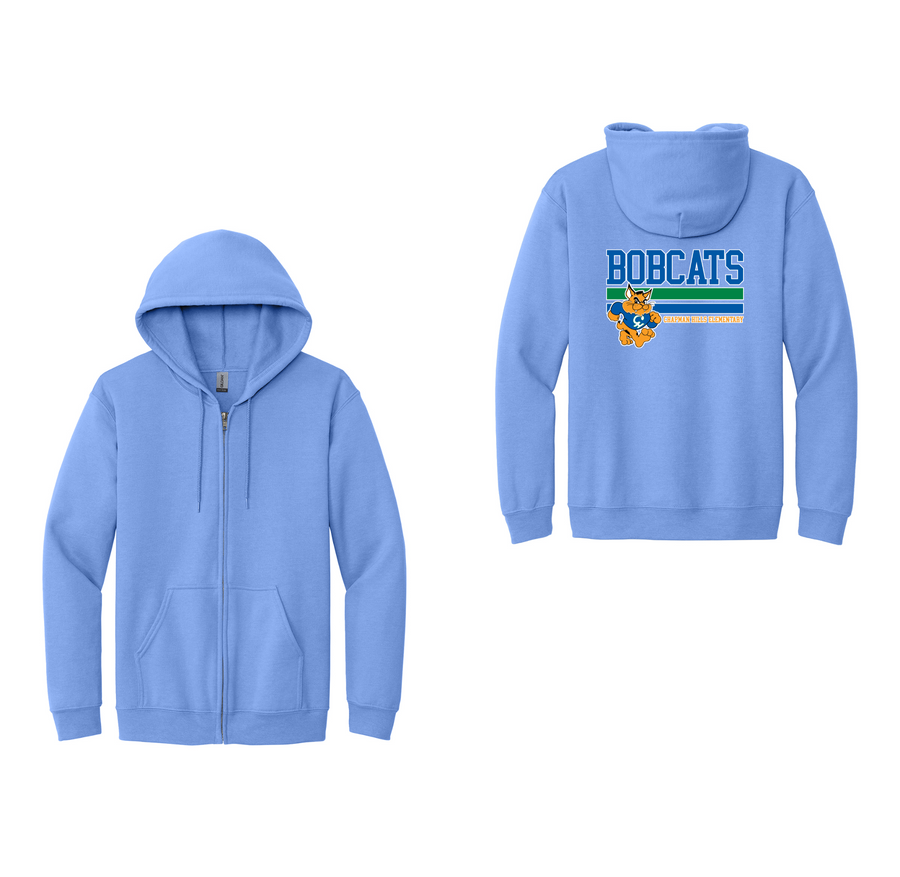 Chapman Hills Elementary-Adult Unisex Full-Zip Hooded Sweatshirt On-Demand back Stripe Logo