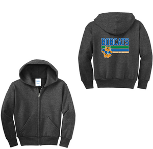 Chapman Hills Elementary-Youth Unisex Full-Zip Hooded Sweatshirt On-Demand Back Stripe Logo