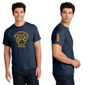 Kelly Park 8th Grade Grad Store Class of 2025 On Demand-Adult Unisex Gildan Heavy Cotton T-Shirt Front and Sleeve Print