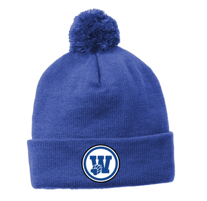 Westfield Academy & Central School Spirit Wear 2024-25-Sport-Tek Solid Pom Pom Beanie