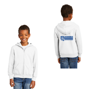 Westfield Academy & Central School Spirit Wear 2024-25-Youth Unisex Port & Co Core Fleece Full-Zip Hooded Sweatshirt