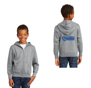 Westfield Academy & Central School Spirit Wear 2024-25-Youth Unisex Port & Co Core Fleece Full-Zip Hooded Sweatshirt