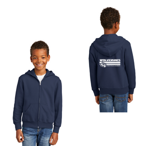 Westfield Academy & Central School Spirit Wear 2024-25-Youth Unisex Port & Co Core Fleece Full-Zip Hooded Sweatshirt