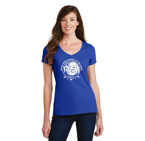 Royal Oaks School of the Arts Spirit Wear 2024-25-Womens Fan Favorite V-Neck Tee Circle Logo