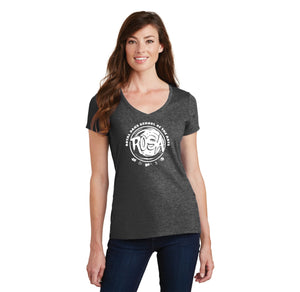 Royal Oaks School of the Arts Spirit Wear 2024-25-Womens Fan Favorite V-Neck Tee Circle Logo