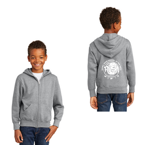 Royal Oaks-Youth Unisex Port & Co Core Fleece Full-Zip Hooded Sweatshirt Circle Logo