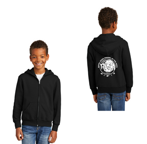 Royal Oaks-Youth Unisex Port & Co Core Fleece Full-Zip Hooded Sweatshirt Circle Logo