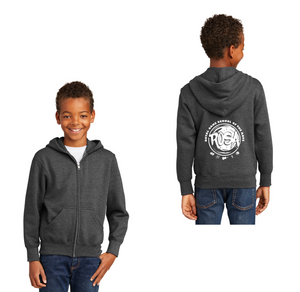 Royal Oaks-Youth Unisex Port & Co Core Fleece Full-Zip Hooded Sweatshirt Circle Logo