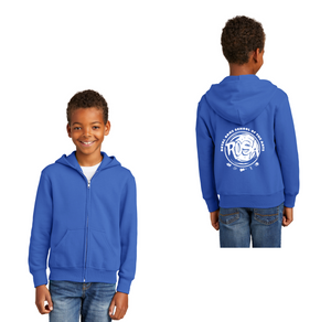 Royal Oaks-Youth Unisex Port & Co Core Fleece Full-Zip Hooded Sweatshirt Circle Logo