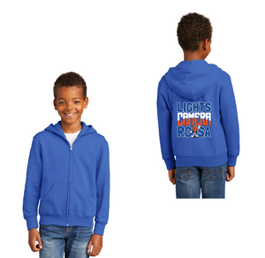 Royal Oaks-Youth Unisex Port & Co Core Fleece Full-Zip Hooded Sweatshirt Camera Logo