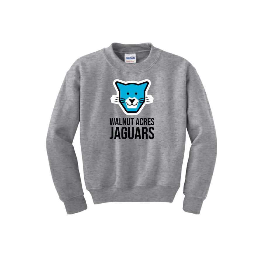 WAES-Youth Unisex Crewneck Sweatshirt On-Demand Jaguar Face Logo