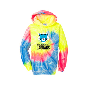 WAES-Youth Tie-Dye Pullover Hooded Sweatshirt On-Demand Jaguar Face Logo