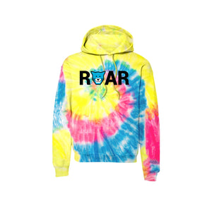 WAES-Adult Unisex Tie-Dye Pullover Hooded Sweatshirt On-Demand Roar Logo