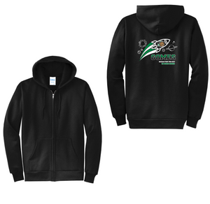 Gomes-Adult Unisex Port & Co Core Fleece Full-Zip Hooded Sweatshirt On-Demand Rocket Logo