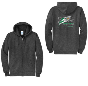 Gomes-Adult Unisex Port & Co Core Fleece Full-Zip Hooded Sweatshirt On-Demand Rocket Logo