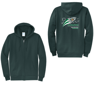 Gomes-Adult Unisex Port & Co Core Fleece Full-Zip Hooded Sweatshirt On-Demand Rocket Logo