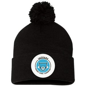 WAES-SP15 Pom Pom Knit Cap - Circle Patch Jaguar Circle Logo