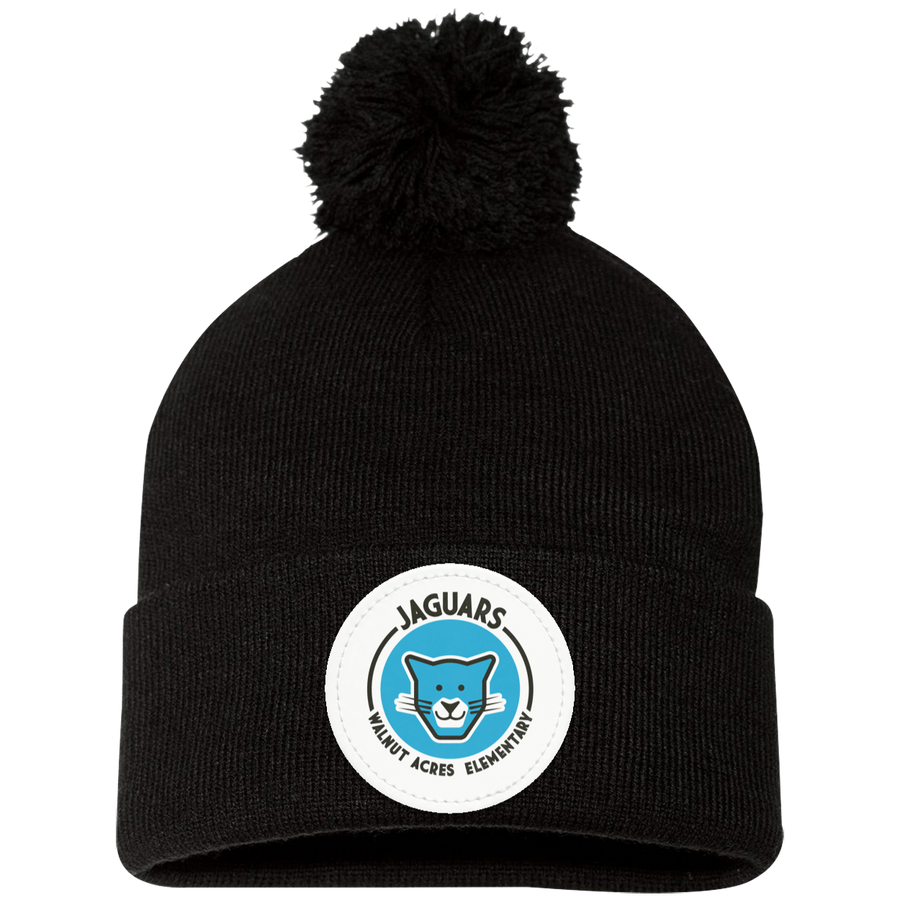 WAES-SP15 Pom Pom Knit Cap - Circle Patch Jaguar Circle Logo