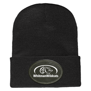 Whitman Middle School On Demand-1501 Yupoong Adult Cuffed Knit Beanie - Oval Patch - White Logo