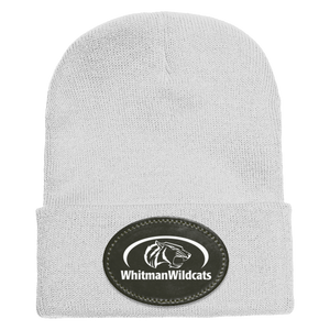 Whitman Middle School On Demand-1501 Yupoong Adult Cuffed Knit Beanie - Oval Patch - White Logo