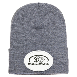 Whitman Middle School On Demand-1501 Yupoong Adult Cuffed Knit Beanie - Oval Patch - Black Logo