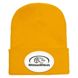 Whitman Middle School On Demand-1501 Yupoong Adult Cuffed Knit Beanie - Oval Patch - Black Logo