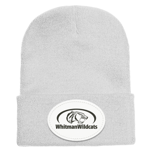 Whitman Middle School On Demand-1501 Yupoong Adult Cuffed Knit Beanie - Oval Patch - Black Logo