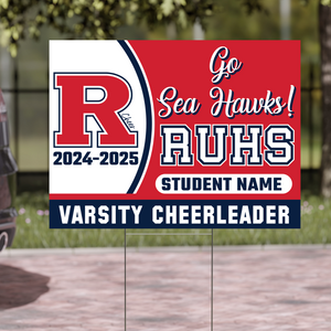 Redondo Union-VARSITY CHEERLEADER - Yard Sign w/ Stake + Personalized Name