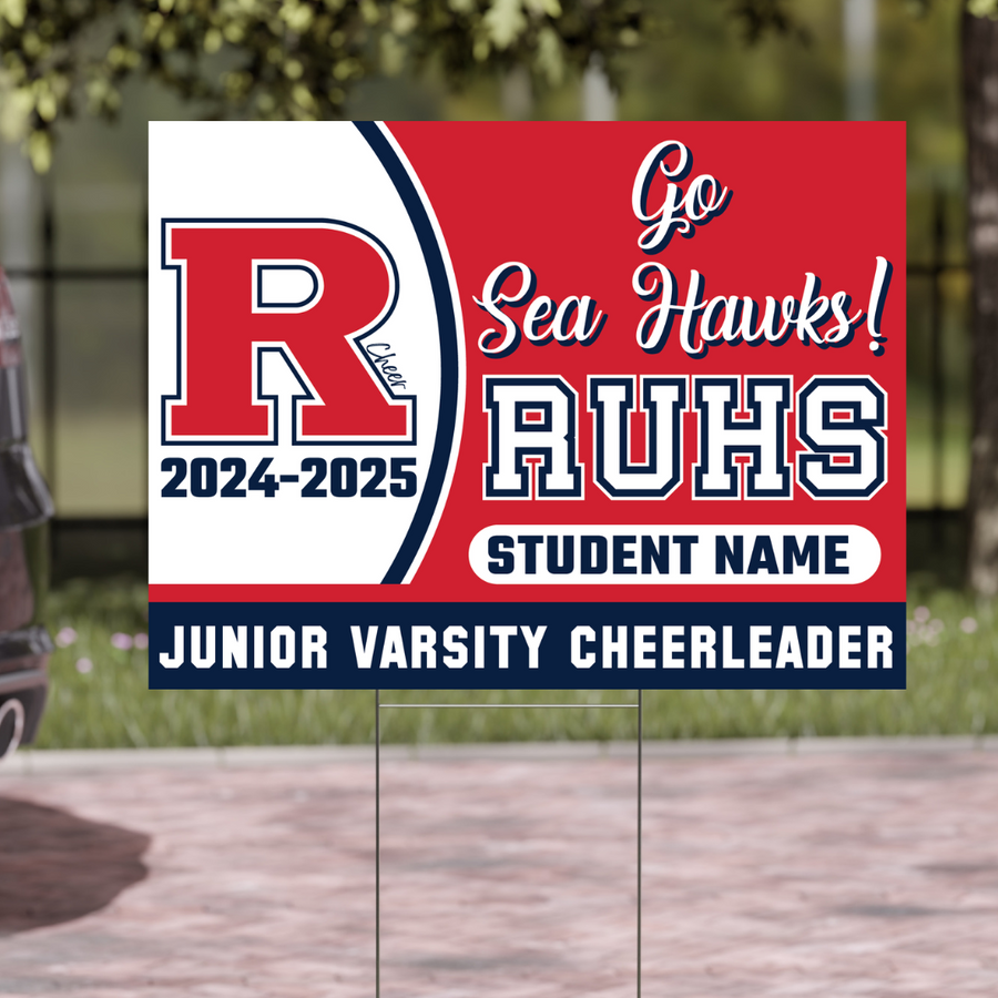 Redondo Union-JUNIOR VARSITY - Yard Sign w/ Stake + Personalized Name