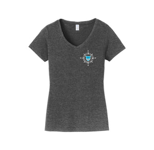 WAES-Womens Fan Favorite V-Neck Tee On-Demand Compass Logo