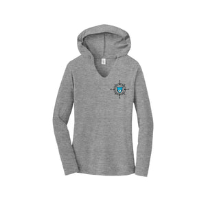 WAES-Womens Premium Perfect Tri Long Sleeve Hoodie On-Demand Compass Logo