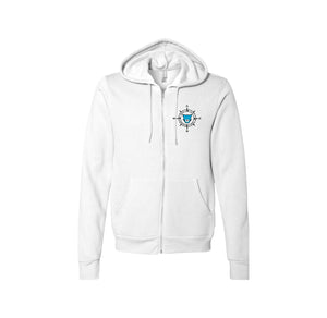 WAES-Adult Unisex Premium Sponge Fleece Full-Zip Hoodie On-Demand Compass Logo