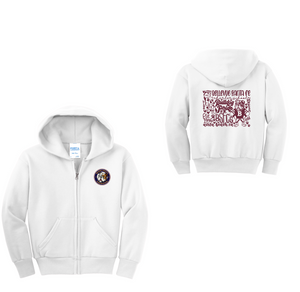 Bellevue-Santa Fe Charter Spirit Wear 2024-25 On Demand-Youth Full-Zip Hooded Sweatshirt Full Color x Bulldog Pride Logo