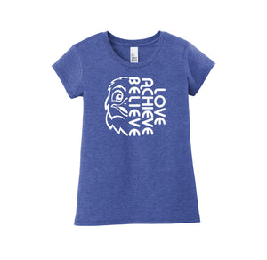 HARES STUDENT-Girls Youth Premium Tee On-Deman Half Hawk Face Logo