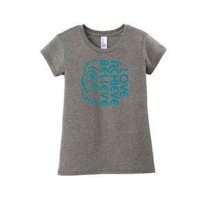 HARES STUDENT-Girls Youth Premium Tee On-Deman Half Hawk Face Logo