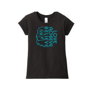 HARES STUDENT-Girls Youth Premium Tee On-Deman Half Hawk Face Logo