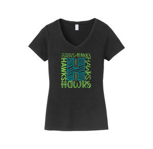 HARES STUDENT-Womens Fan Favorite V-Neck Tee On-Demand H Logo