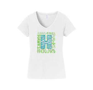 HARES STUDENT-Womens Fan Favorite V-Neck Tee On-Demand H Logo