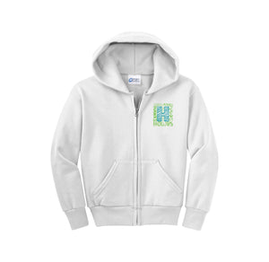 HARES STUDENT-Youth Unisex Full-Zip Hooded Sweatshirt On-Demand H Logo