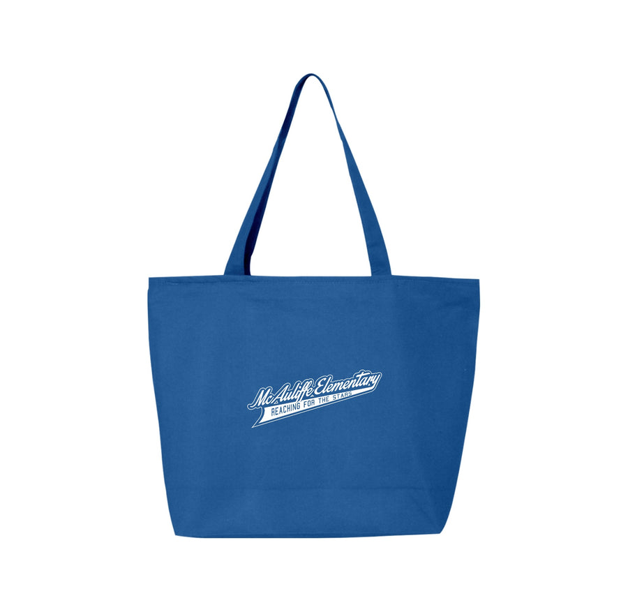 Christa McAuliffe Elementary Spirit Wear 2024-25 On Demand-Q-Tees Canvas Zippered Tote On-Demand