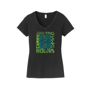 HARES STAFF-Womens Fan Favorite V-Neck Tee On-Demand H Logo