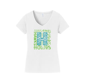 HARES STAFF-Womens Fan Favorite V-Neck Tee On-Demand H Logo