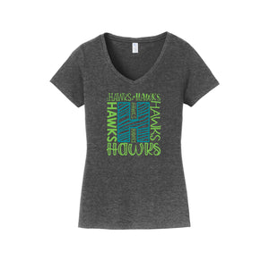 HARES STAFF-Womens Fan Favorite V-Neck Tee On-Demand H Logo