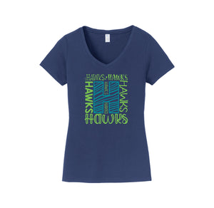 HARES STAFF-Womens Fan Favorite V-Neck Tee On-Demand H Logo