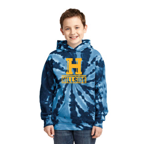 Hillside Elm-Youth Port & Co Tie-Dye Pullover Hooded Sweatshirt H Logo