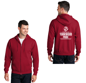 Yorkwood Winter Flash Sale 2024-25-Adult Unisex Port & Co Core Fleece Full-Zip Hooded Sweatshirt