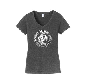 HARES STAFF-Womens Fan Favorite V-Neck Tee On-Demand Circle