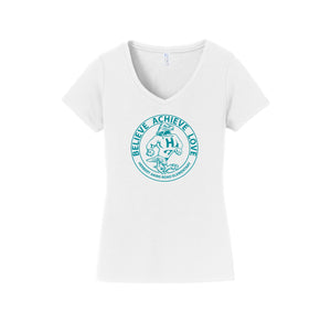 HARES STAFF-Womens Fan Favorite V-Neck Tee On-Demand Circle